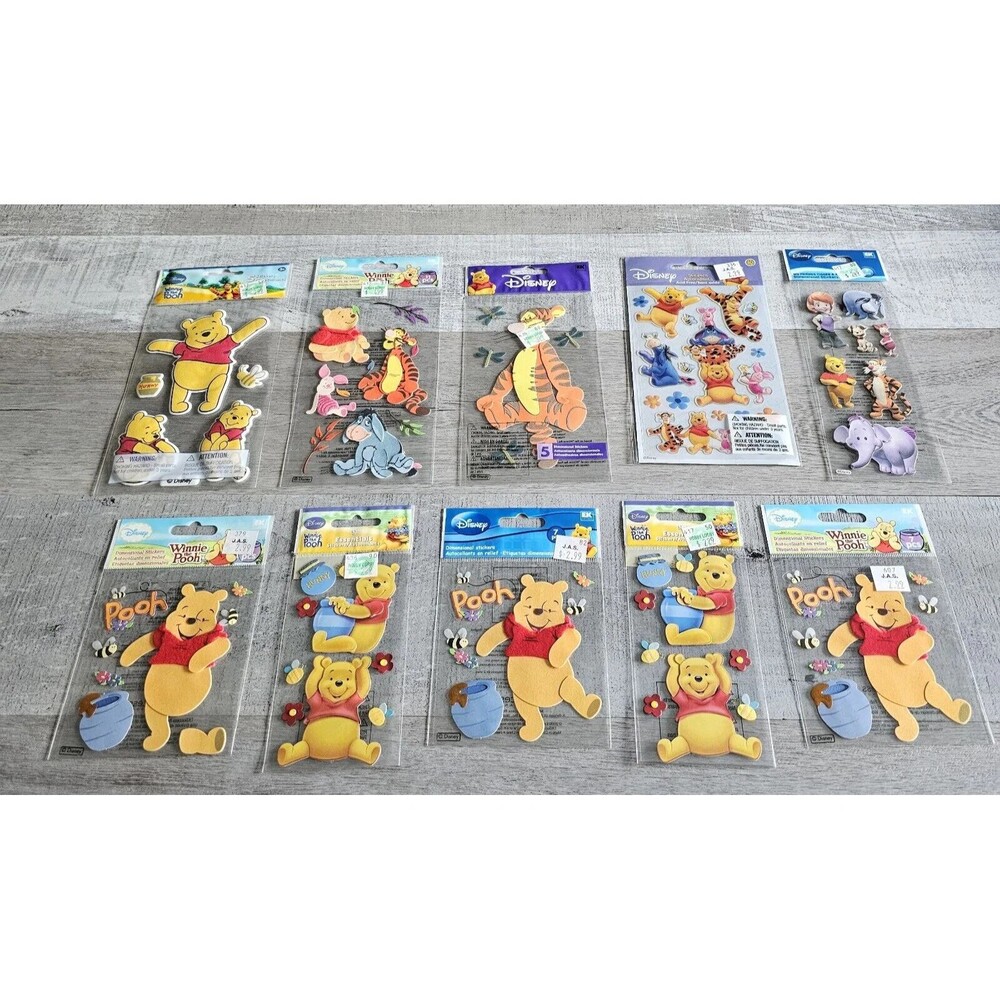 Sticker Lot Winnie The Pooh Tigger Scrapbooking 3D Stickers RARE HTF Jolee's #77